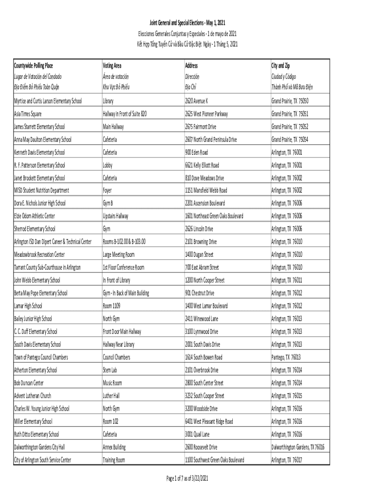 eisd cmslibCountywide Polling Place Voting Area Address City and Zip Preview on Page 1