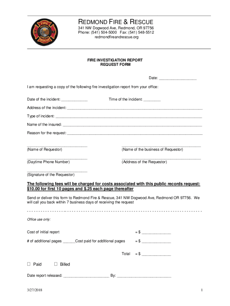 Redmond Fire and Rescue 341 NW Dogwood Ave, Redmond, OR Preview on Page 1