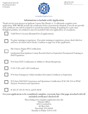 Spokane County Fire District 4 Application