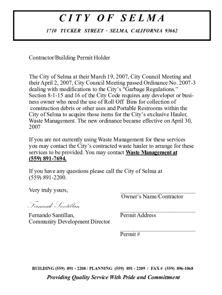 Selma Planning Department in Selma, California - County Office Preview on Page 1