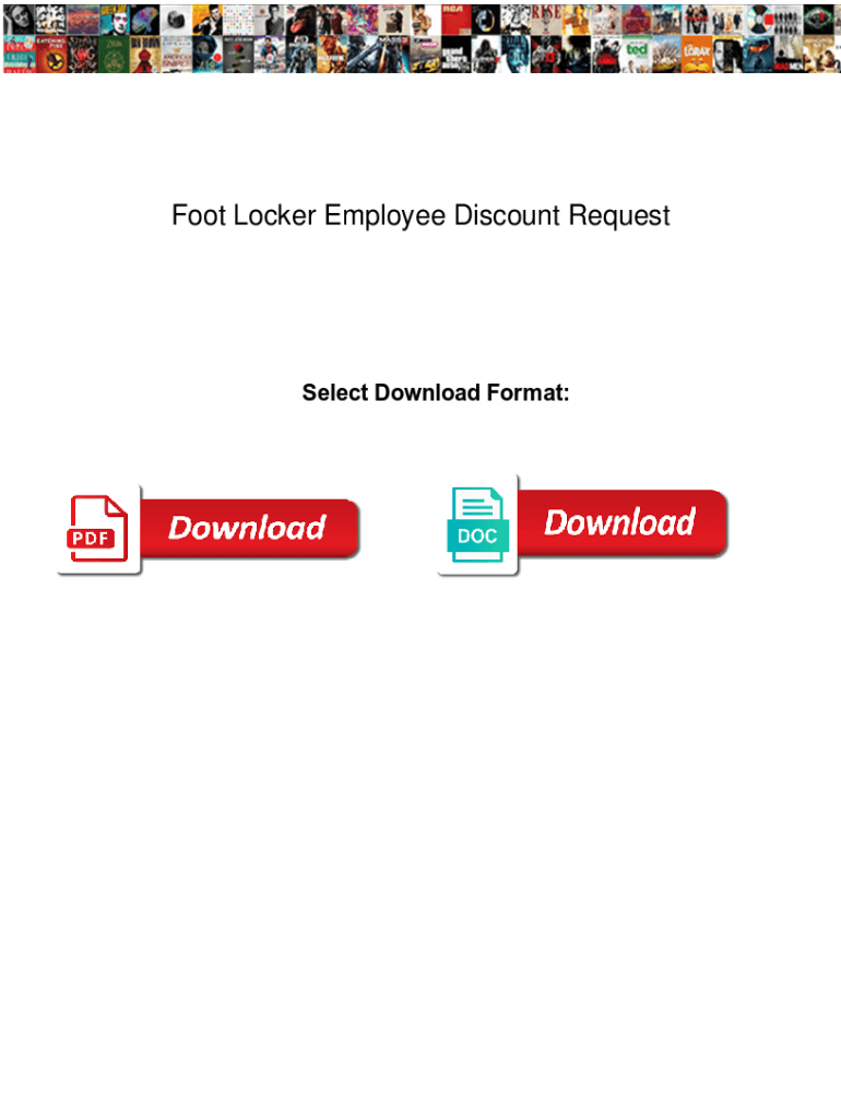 Fillable Online Foot Locker Employee Discount Request Form Fax Email