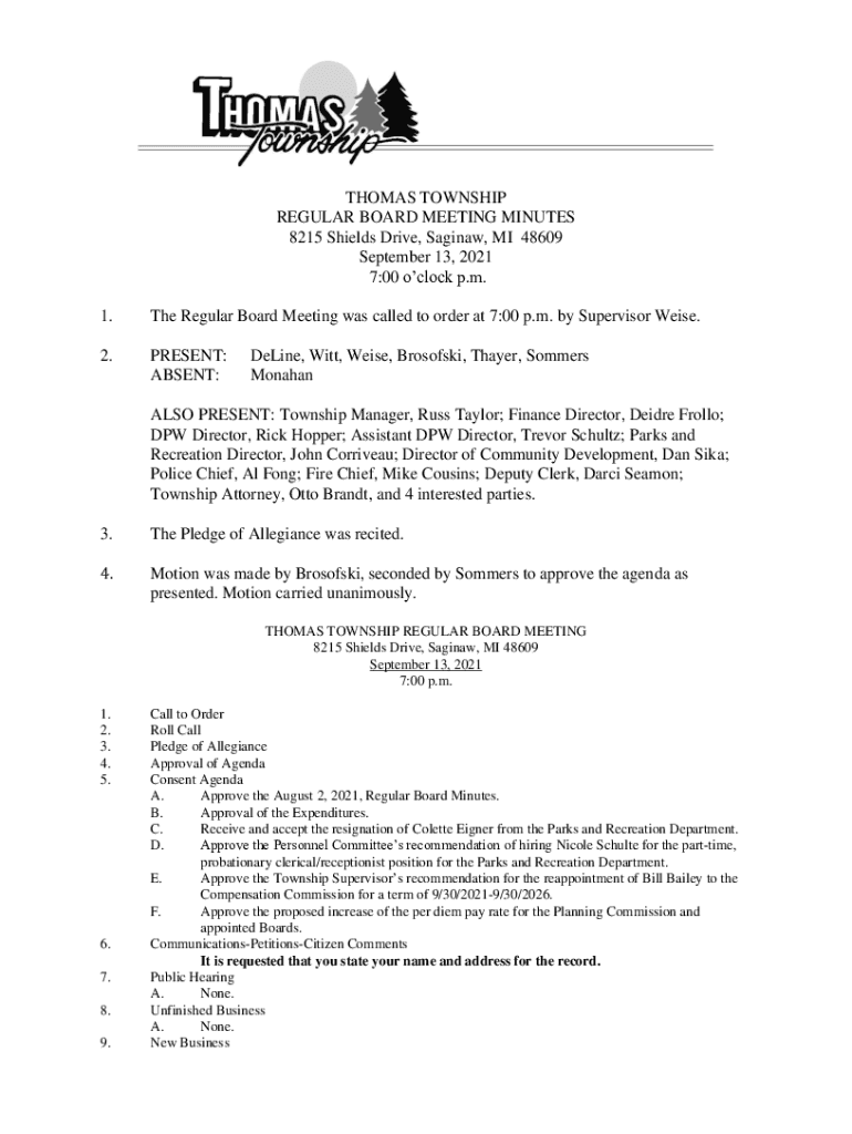 Fillable Online Home Thomas Township Fax Email Print pdfFiller