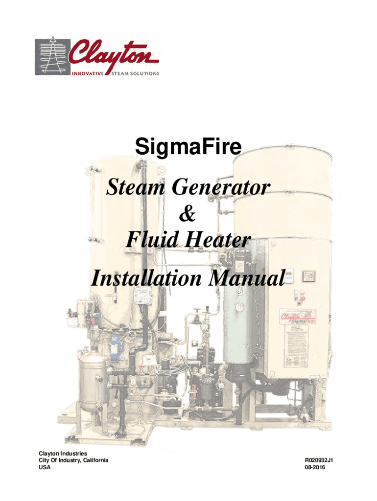 Fillable Online Fillable Online Steam Generator Installation Manual