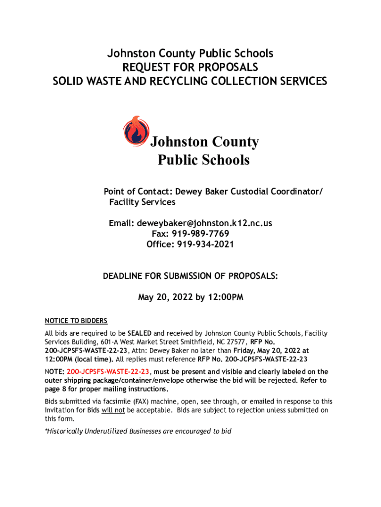 Fillable Online Johnston County, Solid Waste Department Fax Email Print