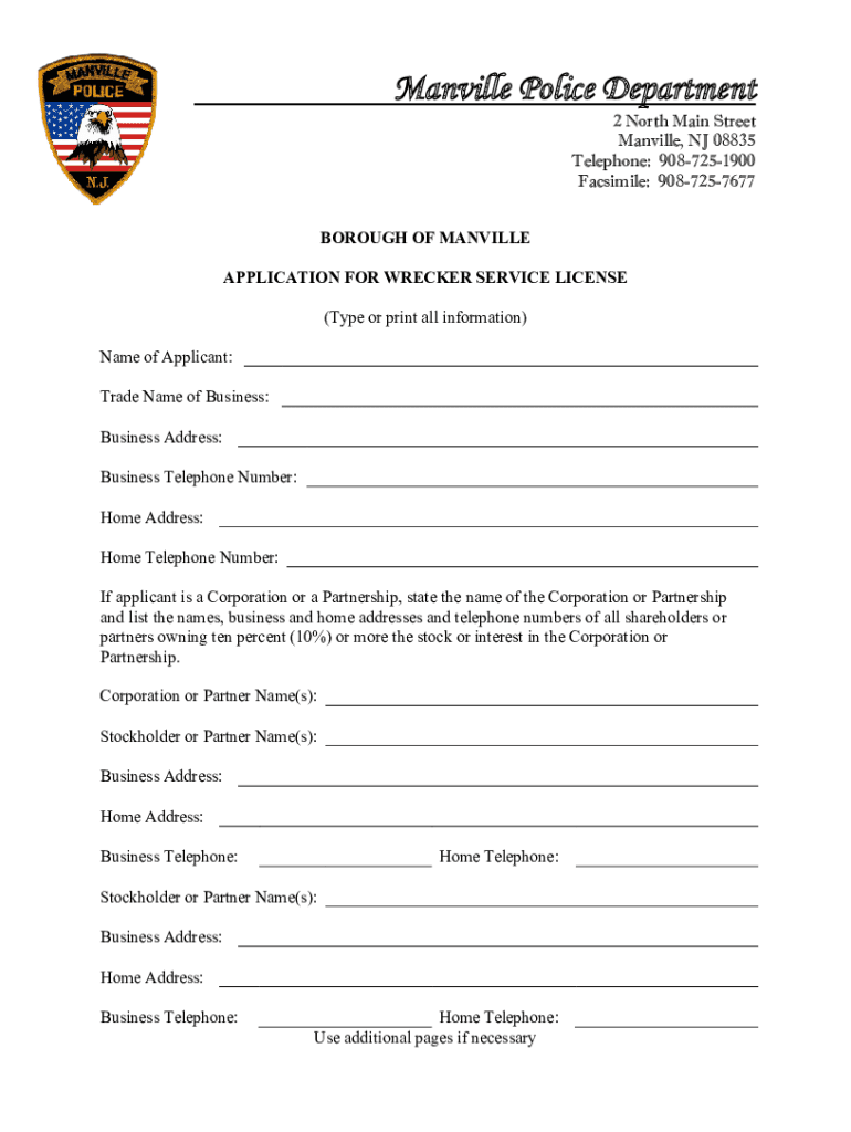 Contact UsManville NJ Police Department Preview on Page 1