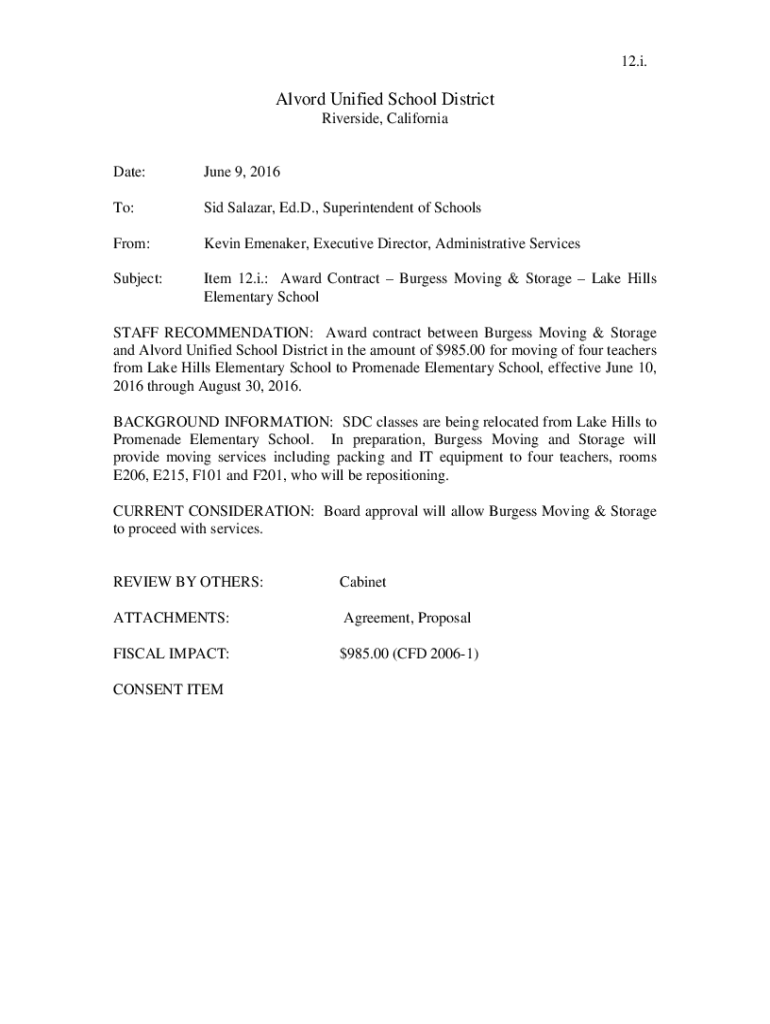 Fillable Online Alvord Unified School District Company ProfileRiverside