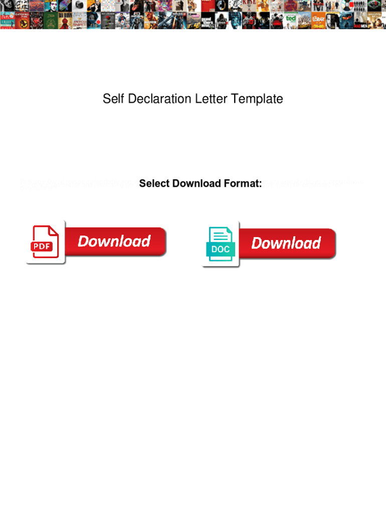 Fillable Online Self Declaration Letter Template. Self Declaration ...