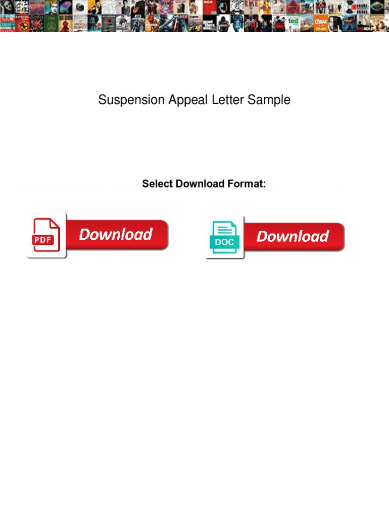 Fillable Online Suspension Appeal Letter Sample. Suspension Appeal