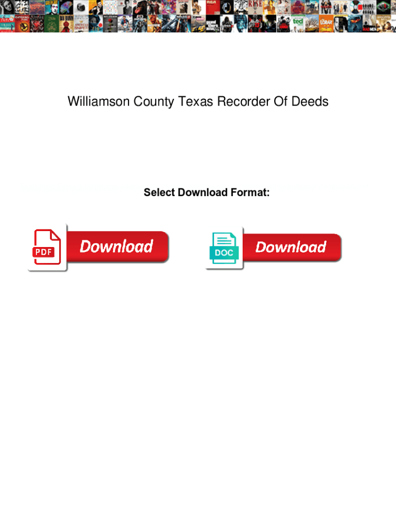 Fillable Online Williamson County Texas Recorder Of Deeds. Williamson County Texas Recorder Of