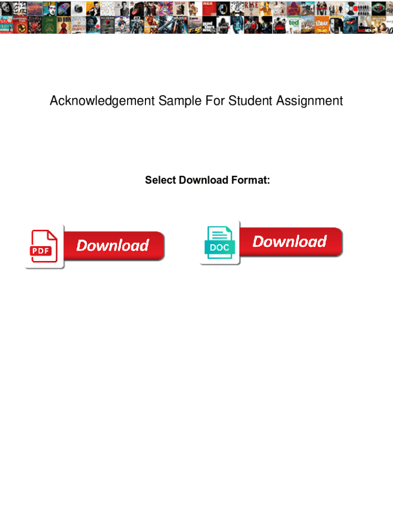 Fillable Online Acknowledgement Sample For Student Assignment ...