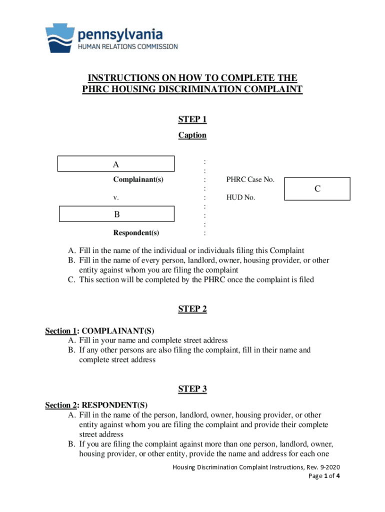 Fillable Online How to File a Housing Discrimination Complaint with HUD