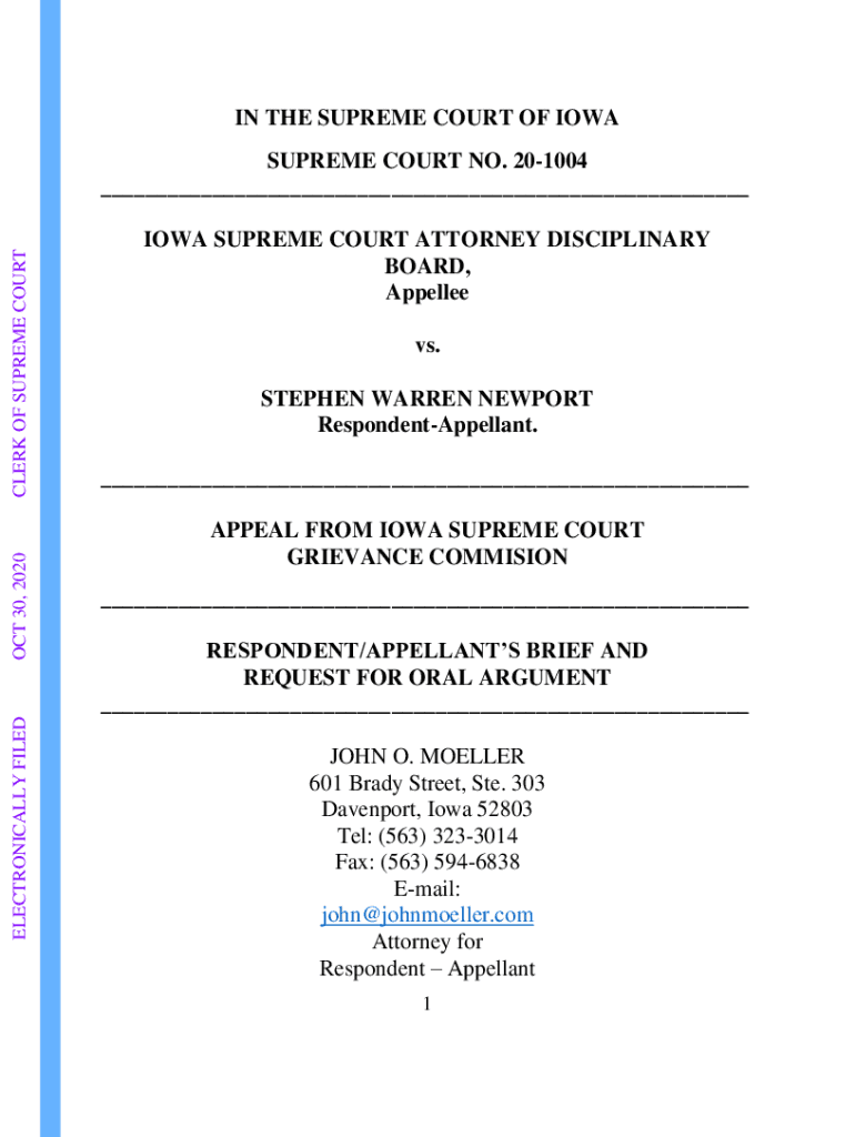 Fillable Online Fillable Online 1 IN THE SUPREME COURT OF IOWA SUPREME