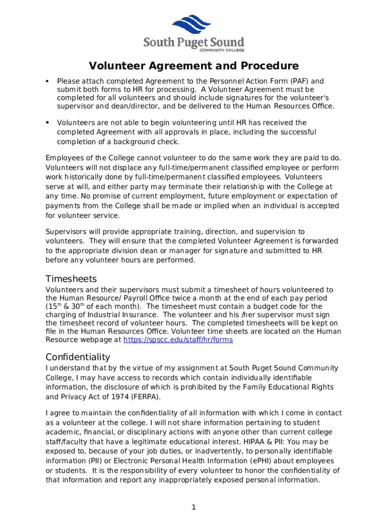 Volunteer Agreement Templates And sTrack It ForwardVolunteer Agreement