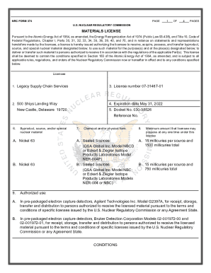www.nrc.govdocsML1303NRC FORM 374 U.S. NUCLEAR REGULATORY COMMISSION MATERIALS LICENSE