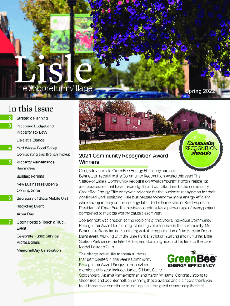 IL Village of Lisle Newsletter Preview on Page 1