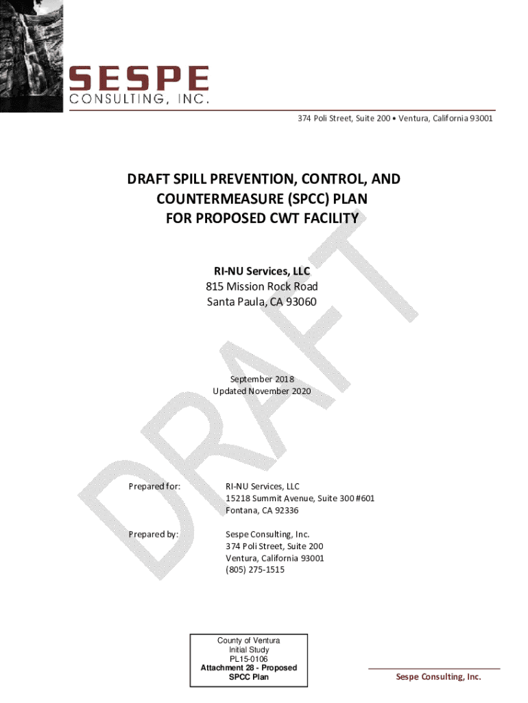 Fillable Online spill prevention, control, and countermeasures (SPCC