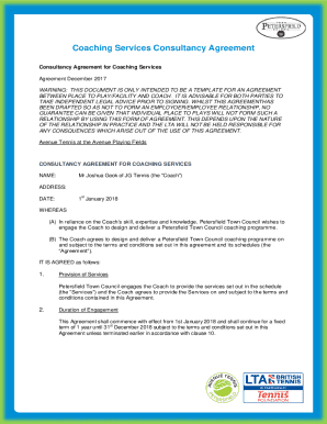 Fillable Online Free Coaching Agreement Template Fax Email Print ...