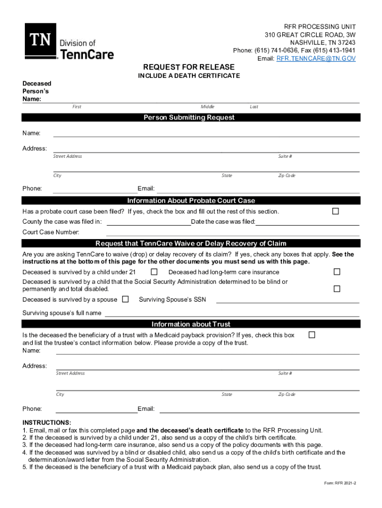 tenncare application pdf Preview on Page 1