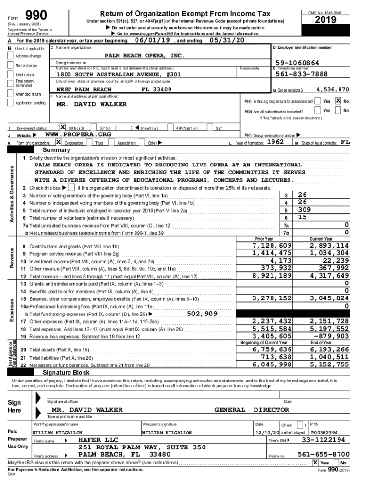 Fillable Online CS 1710AMENDED PALM BEACH OPERA, INC. Print