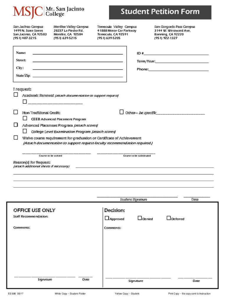 msjc college petition Preview on Page 1