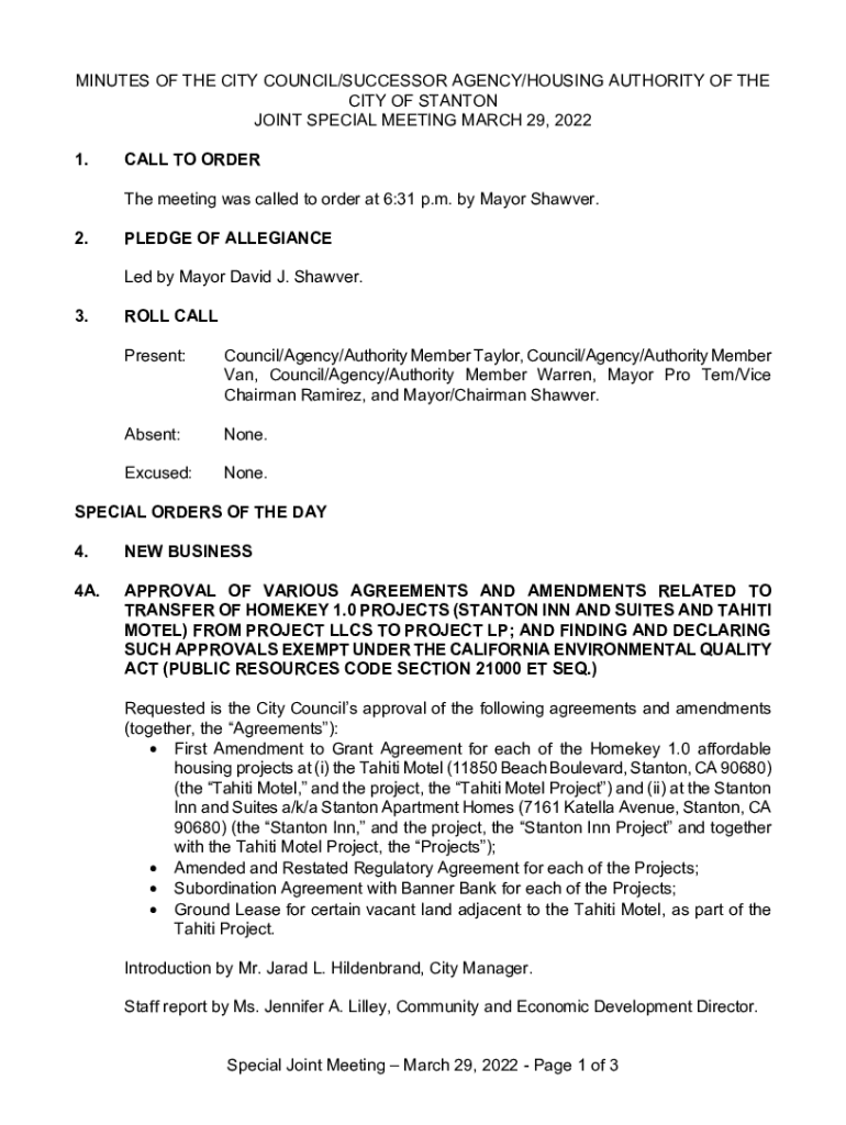 Fillable Online STANTON HOUSING AUTHORITY (A COMPONENT UNIT OF THE CITY