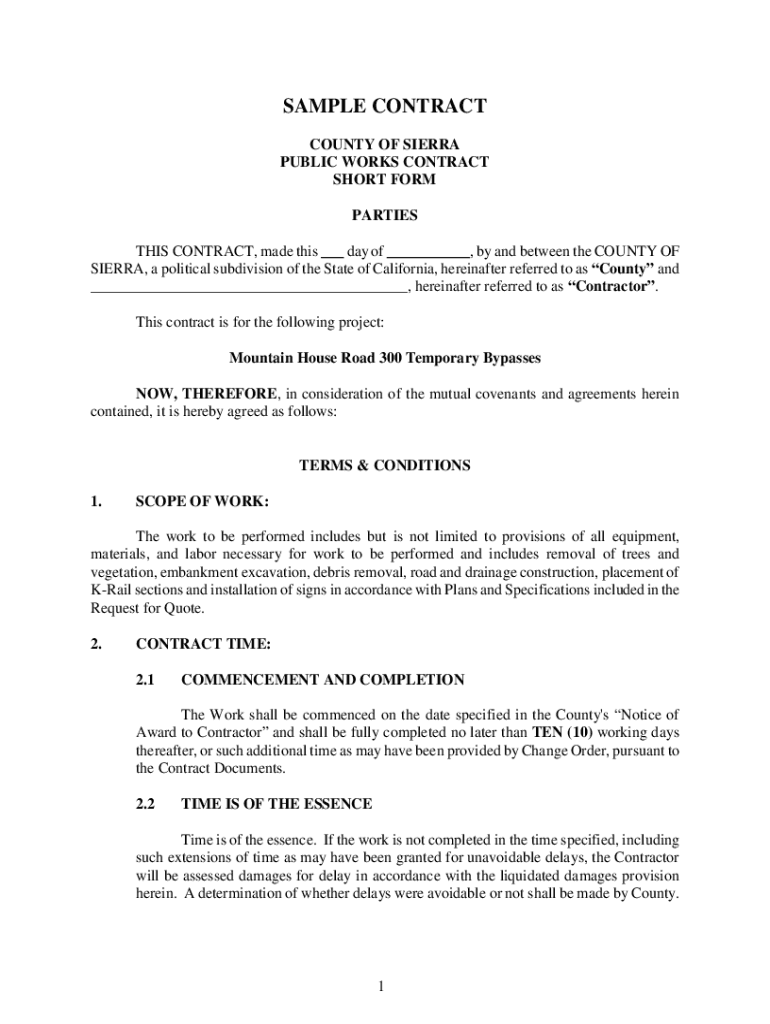 Fillable Online SAMPLE CONTRACT Fax Email Print pdfFiller