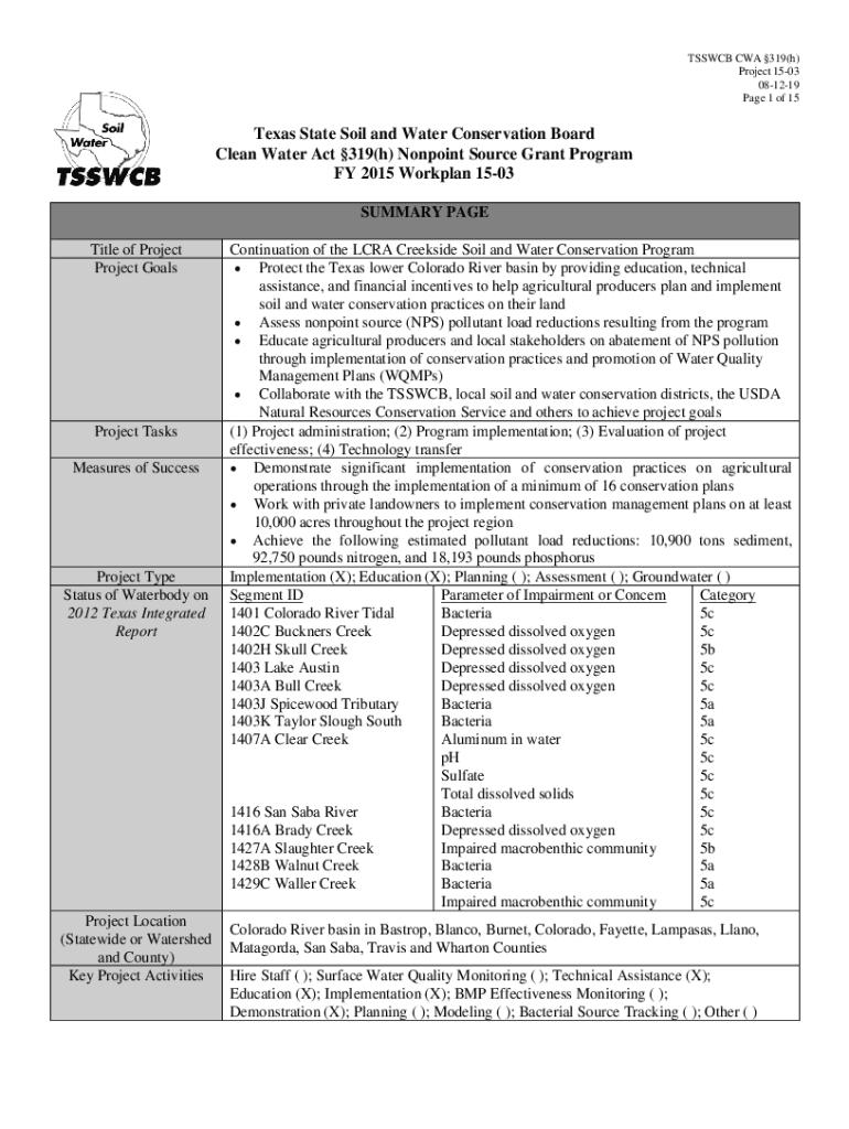 Fillable Online www.tsswcb.texas.gov sites defaultTexas State Soil and