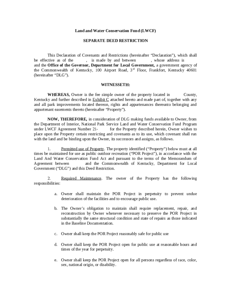 What is the Land and Water Conservation Fund (LWCF)? kydlgweb ky Doc