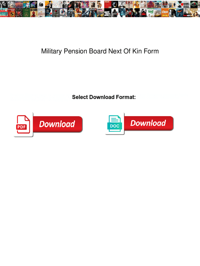Fillable Online Military Pension Board Next Of Kin Form Military fillable-online-military-pension-board-next-of-kin-form-military