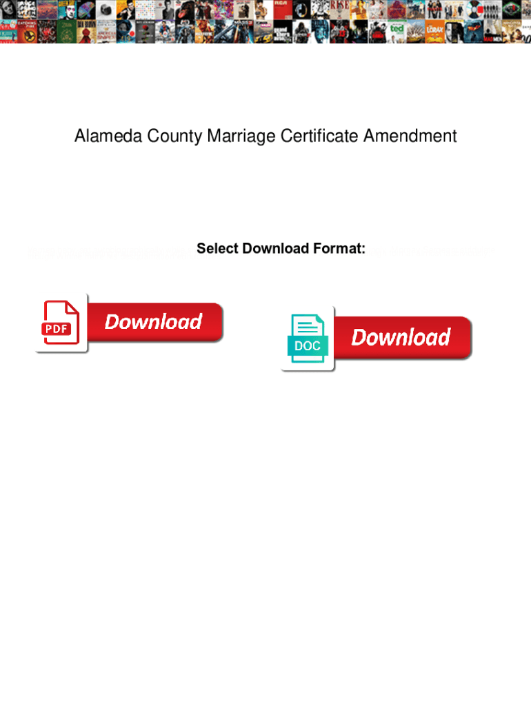 Fillable Online Marriage Certificate  Alameda County Government Easy
