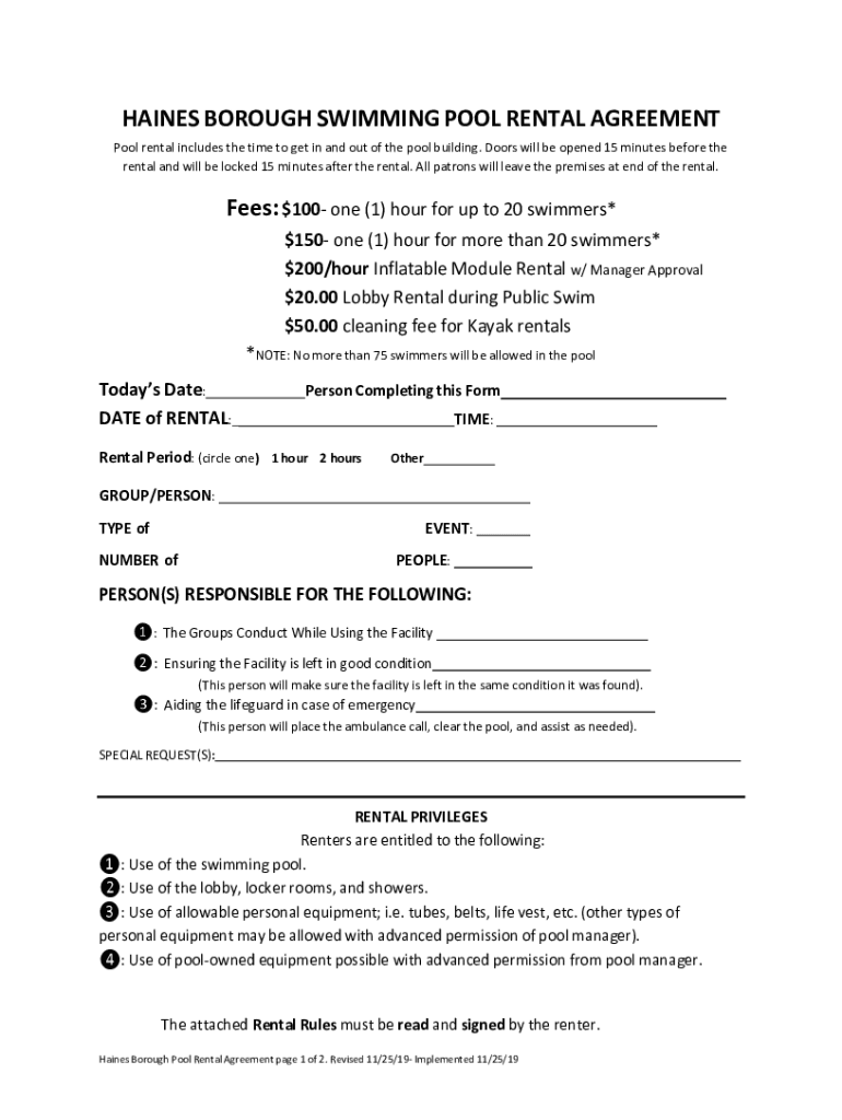 Pool rental agreement example: Fill out sign online DocHub Pool rental agreement example: Fill out sign online DocHub