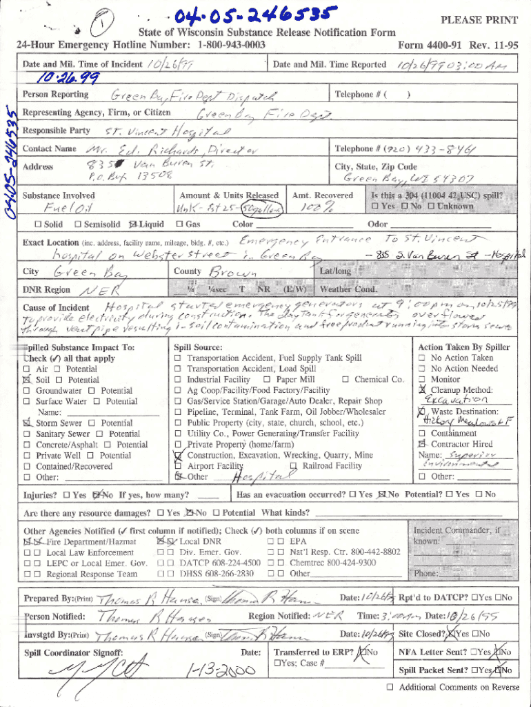 Fillable Online dnr wi MCO Notification Form County MailboxesWisconsin ...
