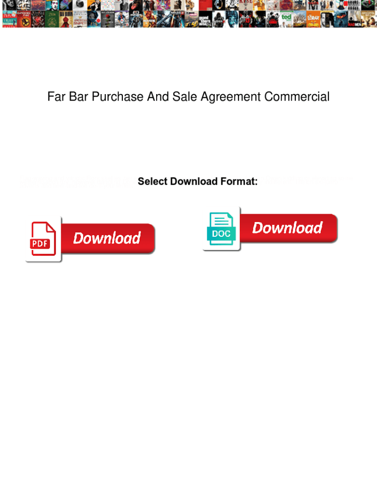 Fillable Online Far Bar Purchase And Sale Agreement Commercial. Far Bar