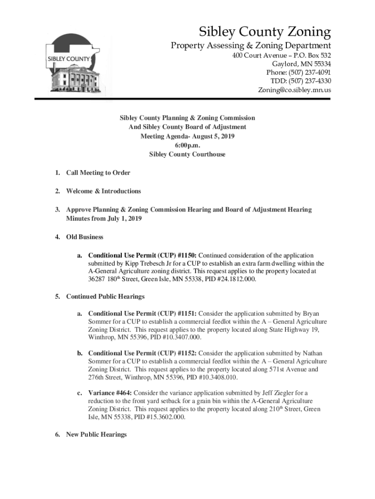 Fillable Online Sibley County Planning/Zoning Gaylord opening hours 400