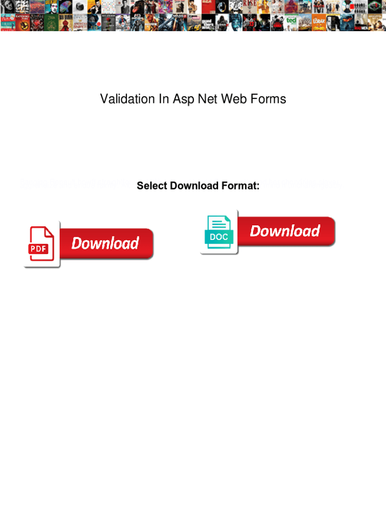 Fillable Online Validation In Asp Net Web Forms. Validation In Asp Net ...