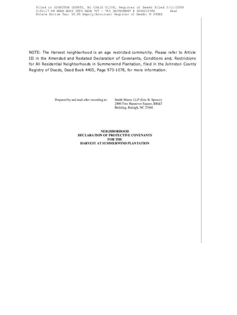 Fillable Online Register of Deeds Johnston County Register of Deeds