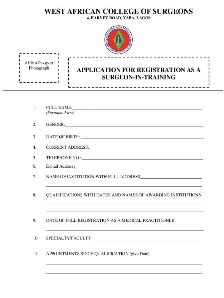 wacs surgeon in training registration Preview on Page 1