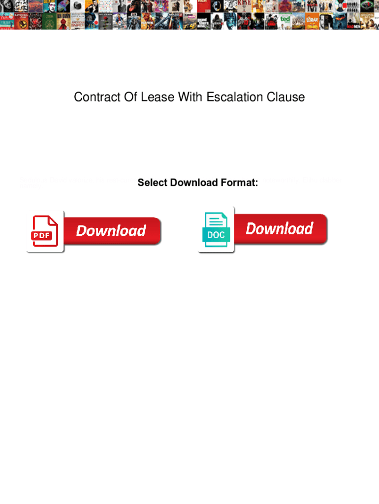 Fillable Online Contract Of Lease With Escalation Clause. Contract Of ...