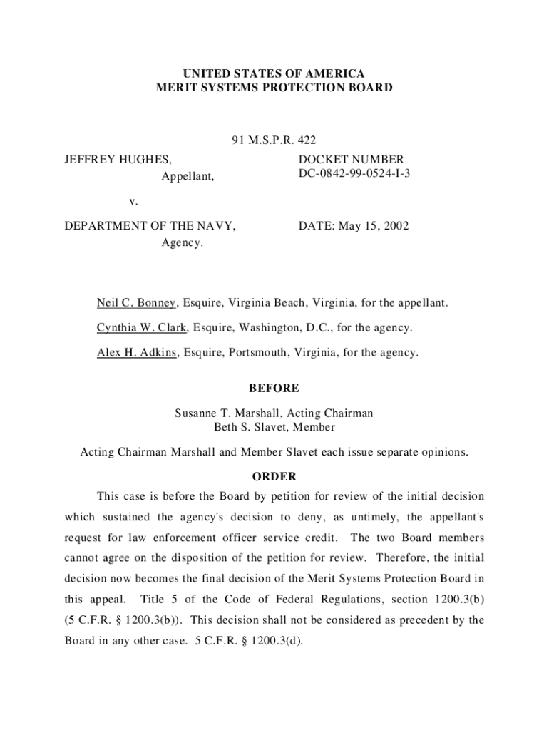 Fillable Online United States Merit Systems Protection Board annual