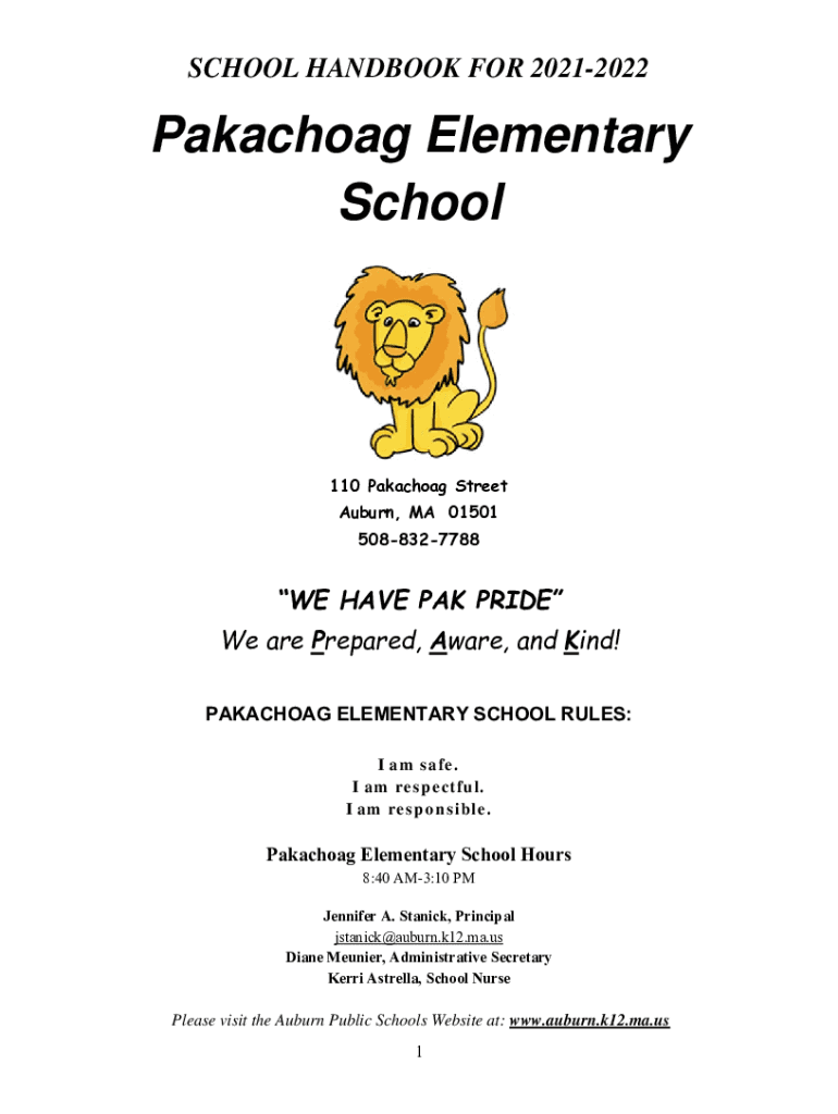 Fillable Online www.auburn.k12.ma.usschoolspakachoagPakachoag