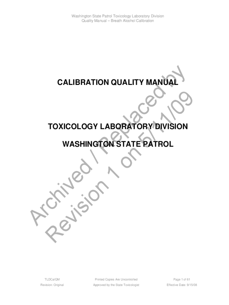 Fillable Online Calibration Quality Manual (Original). Calibration