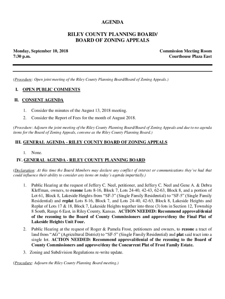 Fillable Online Riley County Planning Board/Board of Zoning Appeals Fax