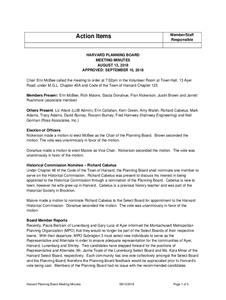 Fillable Online Planning Board Agenda Town of Harvard MA Fax Email