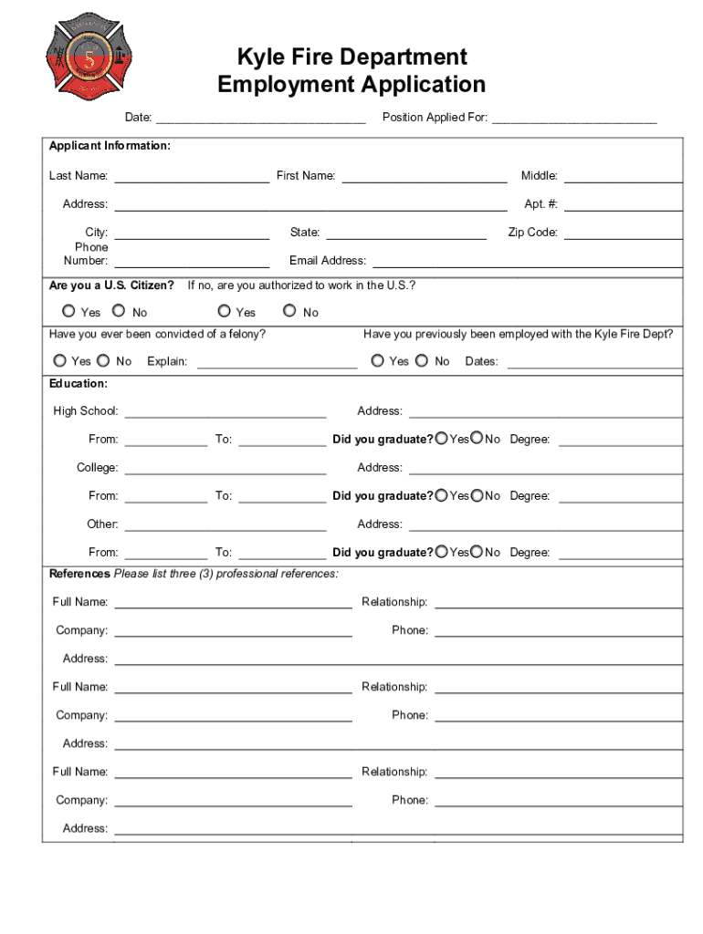 Firefighter EMT-B - Kyle Fire Department Preview on Page 1