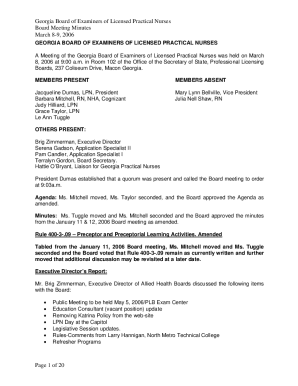 Georgia Board of Examiners of Licensed Practical Nurses Board ...