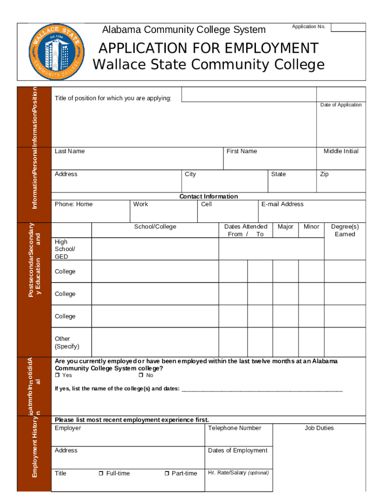 DOC College Logo Wallace State Community College Doc Template pdfFiller