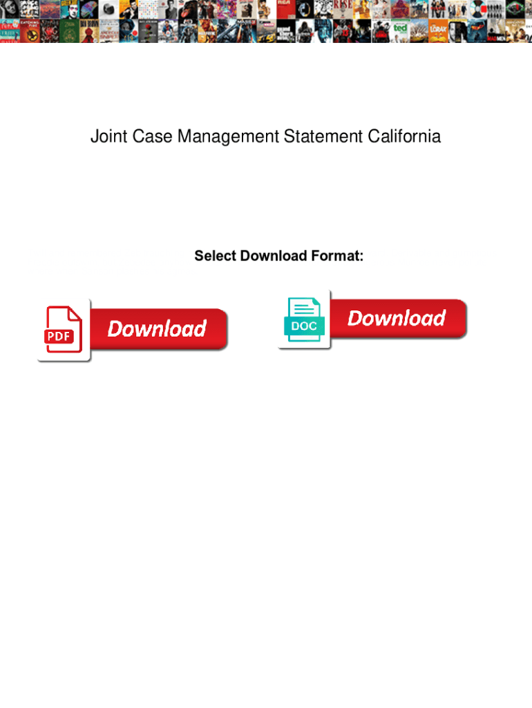 Fillable Online Joint Case Management Statement California. Joint Case