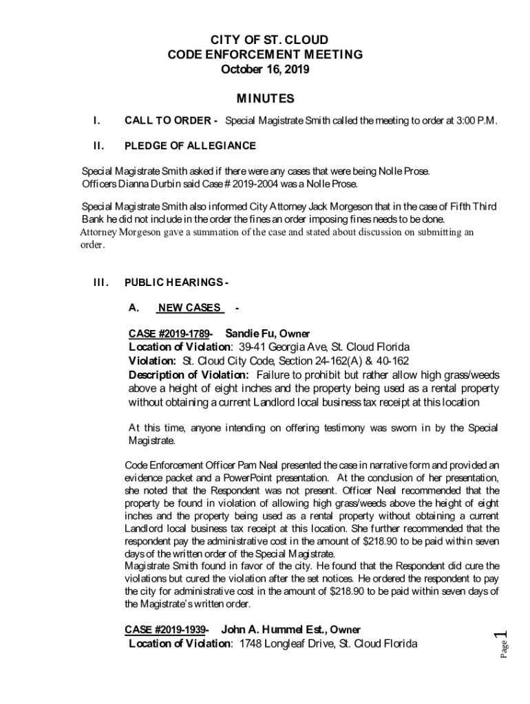 Fillable Online SPECIAL MAGISTRATE OF City of St. Petersburg Fax