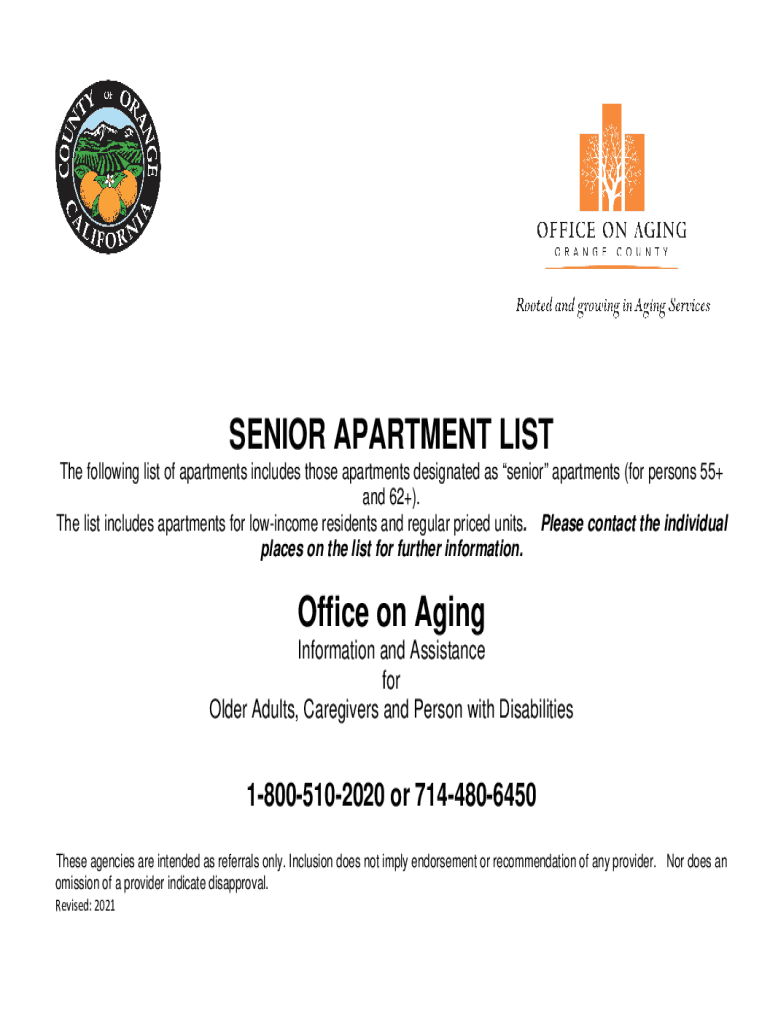 Fillable Online Apartments for