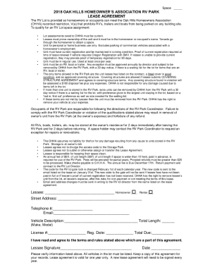 Fillable Online Rv Lot Rental Agreement - Fill Out and Sign Printable ...